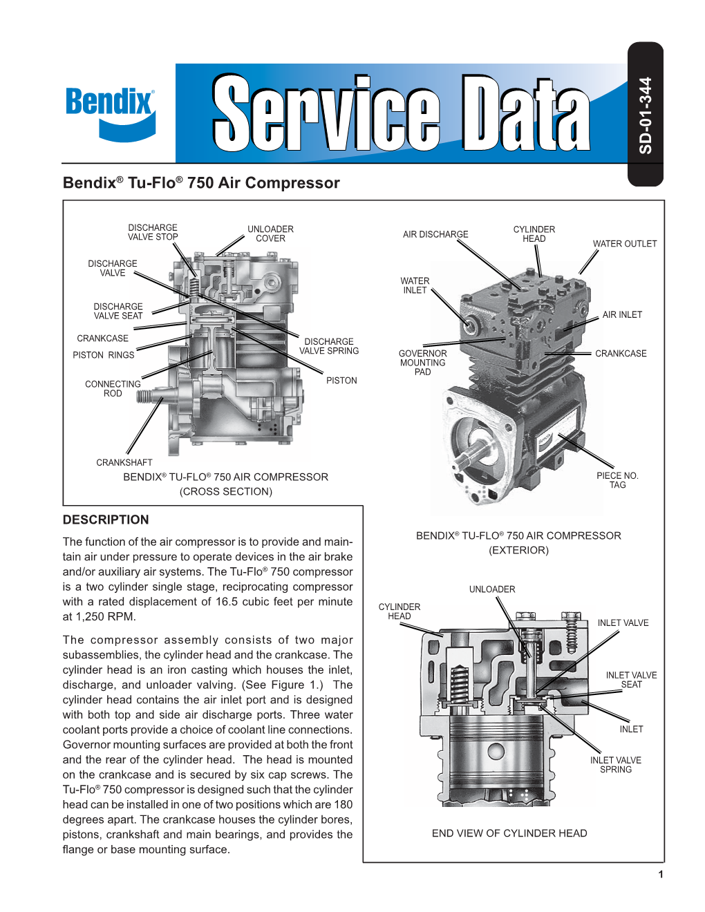 SD-01-344 Bendix® Tu-Flo® 750 Air Compressor