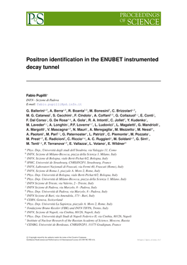 Positron Identification in the ENUBET Instrumented Decay Tunnel
