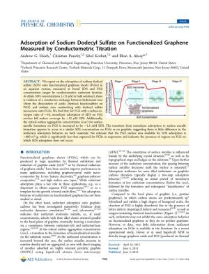 Adsorption of Sodium Dodecyl Sulfate on Functionalized Graphene Measured by Conductometric Titration Andrew G