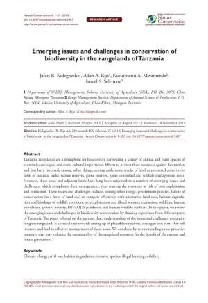Emerging Issues and Challenges in Conservation of Biodiversity in the Rangelands of Tanzania