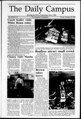 Czech Leader Visits White House Today Cheney Visits Manila Bonfires