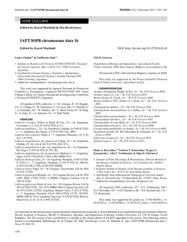 IAPT/IOPB Chromosome Data 16 TAXON 62 (6) • December 2013: 1356–1361