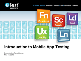 Introduction to Mobile App Testing