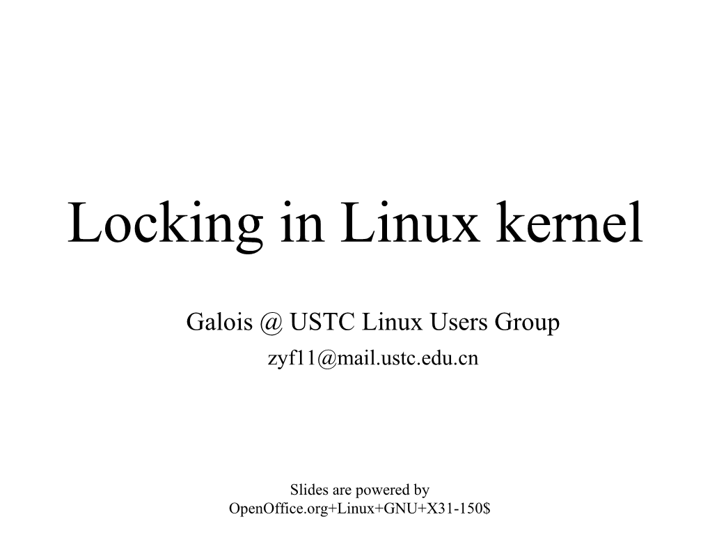 Locking in Linux Kernel