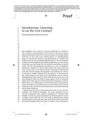 Introduction: Listening in on the 21St Century 3