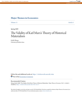 The Validity of Karl Marxâ•Žs Theory of Historical Materialism