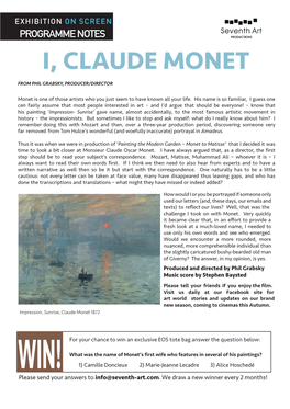 I, Claude Monet from Phil Grabsky, Producer/Director