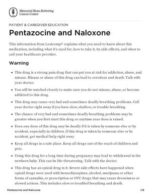 Pentazocine and Naloxone