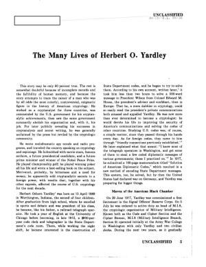 The Many Lives of Herbert O. Yardley