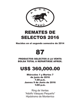 Remates De Selectos 2016