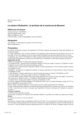 Le Canton D'aubenton : Le Territoire De La Commune De Beaumé