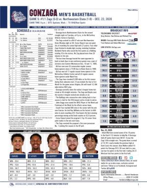 Men's Basketball Page 1/4 Team High/Low Analysis As of Dec 22, 2020 All Games