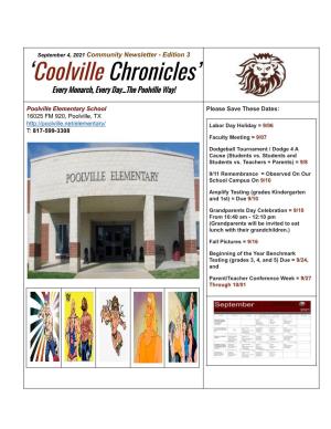 "Coolville" Chronicles (2021-2022 Community Newsletter