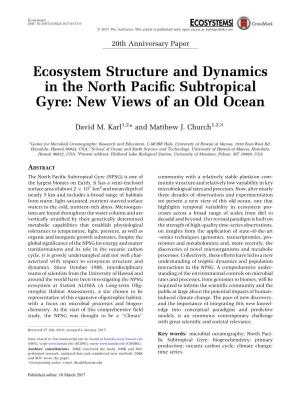 Ecosystem Structure and Dynamics in the North Pacific Subtropical Gyre
