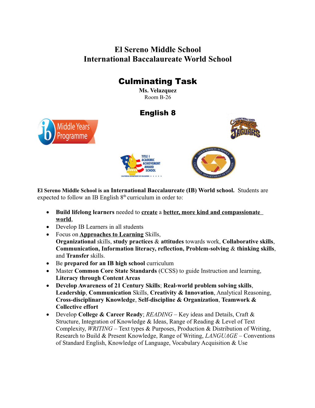 International Baccalaureate World School