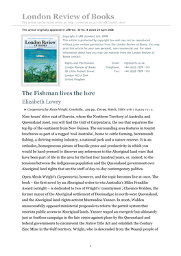 London Review of Books This Article Can Be Found Online At