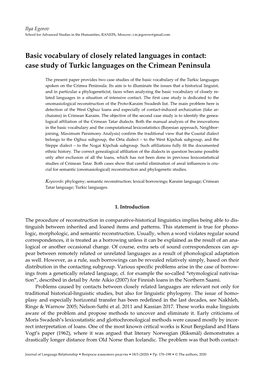 Case Study of Turkic Languages on the Crimean Peninsula