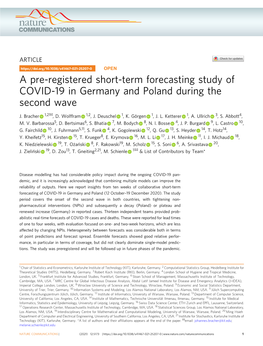 A Pre-Registered Short-Term Forecasting Study of COVID-19 in Germany and Poland During the Second Wave ✉ J