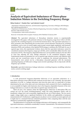 Analysis of Equivalent Inductance of Three-Phase Induction Motors in the Switching Frequency Range