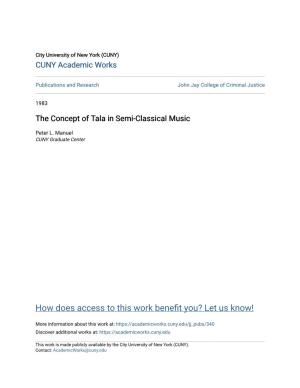 The Concept of Tala in Semi-Classical Music