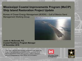 (Mscip) Ship Island Restoration Project Update