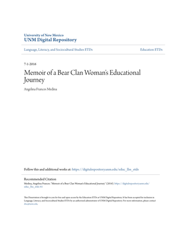 Memoir of a Bear Clan Woman's Educational Journey Angelina Frances Medina