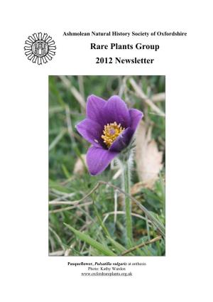 Rare Plants Group 2012 Newsletter
