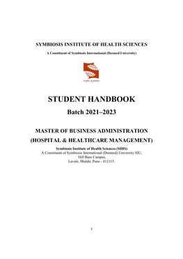 STUDENT HANDBOOK Batch 2021–2023