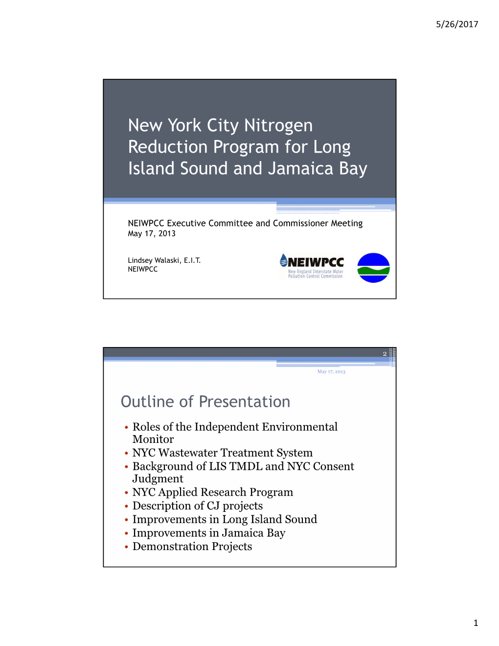 New York City Nitrogen Reduction Program for Long Island Sound and Jamaica Bay