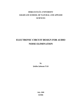 Electronic Circuit Design for Audio Noise Elimination