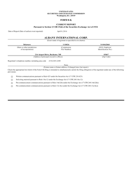 SEC Filings | Albany International Corp