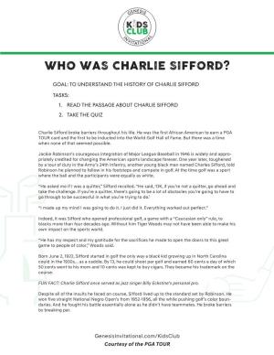 Who Was Charlie Sifford?