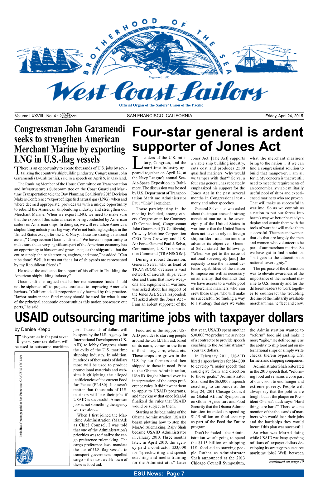 USAID Outsourcing Maritime Jobs with Taxpayer Dollars by Denise Krepp Jobs