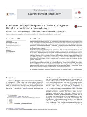 Enhancement of Biodegradation Potential of Catechol 1,2-Dioxygenase Through Its Immobilization in Calcium Alginate Gel