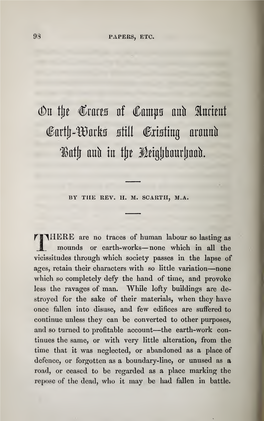 Scarth, H M, on the Traces of Camps and Ancient Earth-Works Still