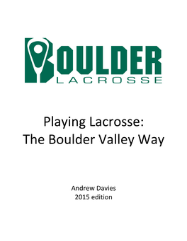 The Boulder Valley Way 2015