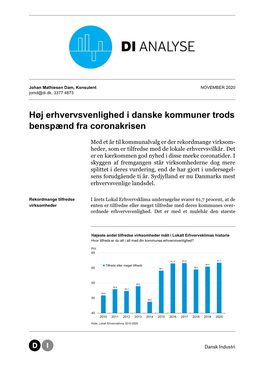 Høj Erhvervsvenlighed I Danske Kommuner Trods Benspænd Fra Coronakrisen