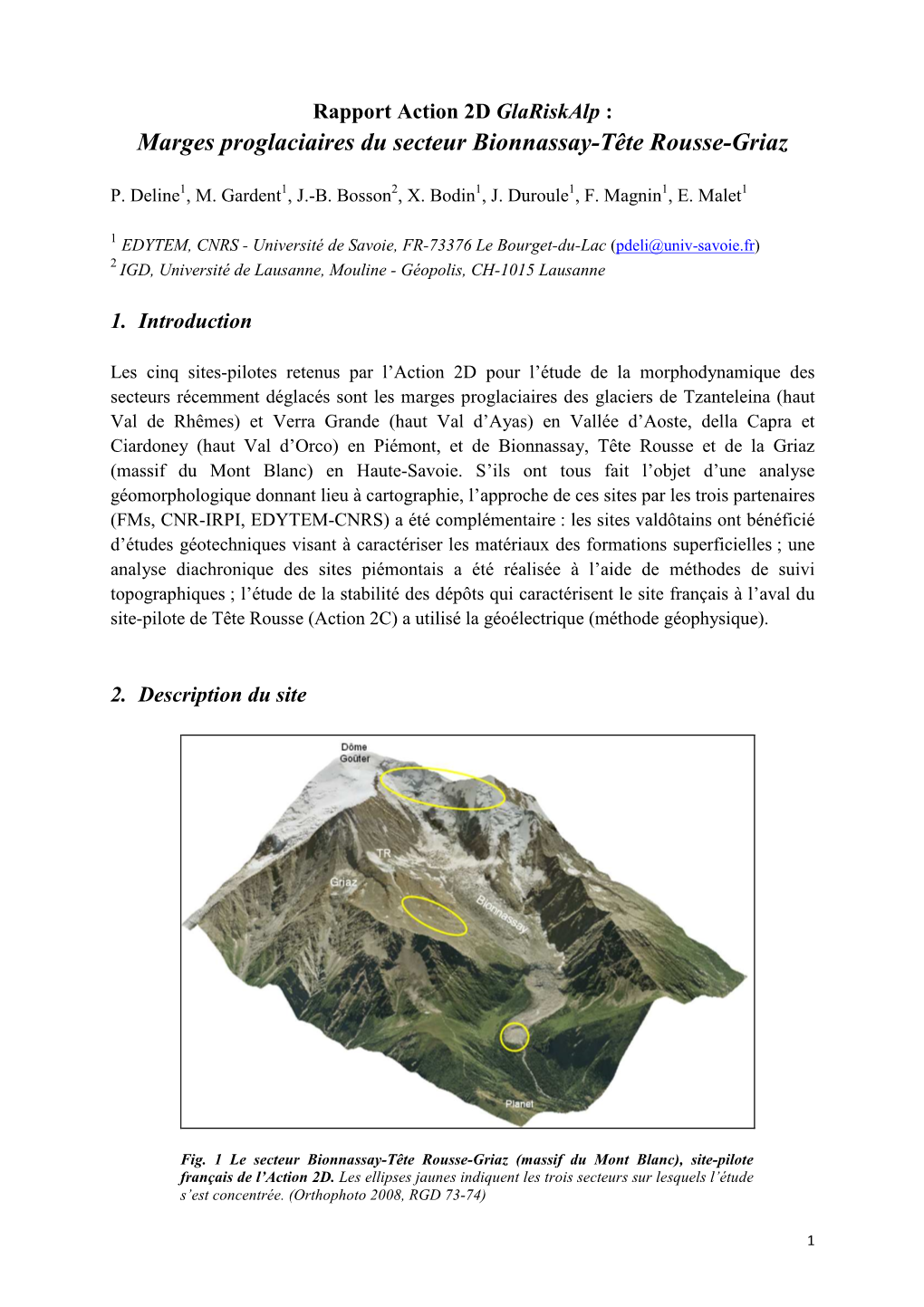 Marges Proglaciaires Du Secteur Bionnassay-Tête Rousse-Griaz