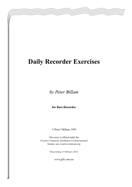 Daily Recorder Exercises