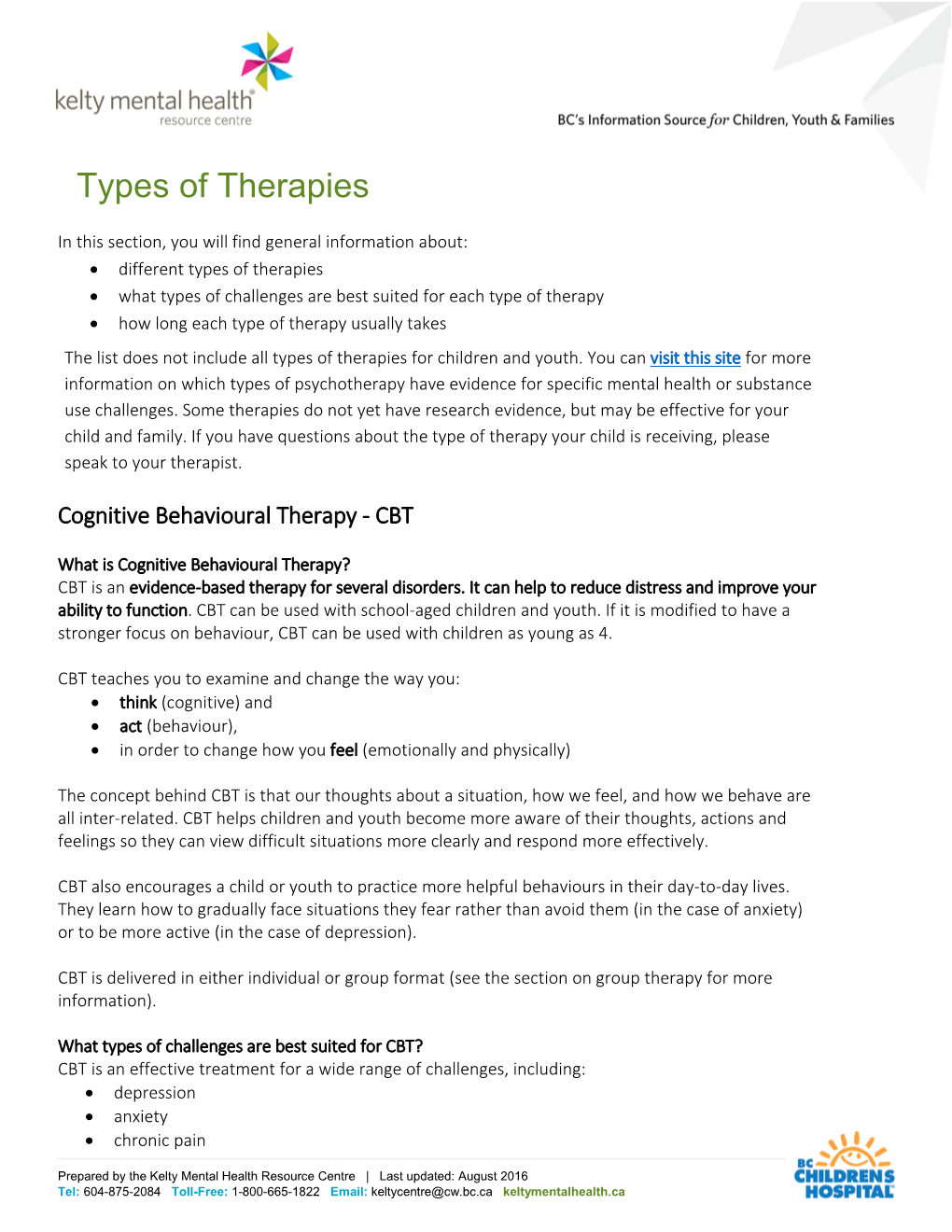 Types of Therapies