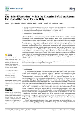Within the Hinterland of a Port System: the Case of the Padan Plain in Italy