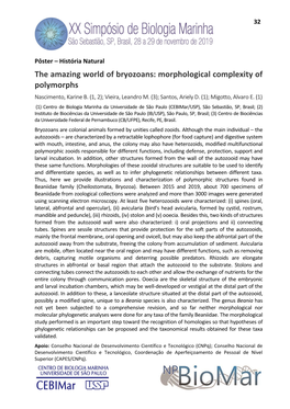 The Amazing World of Bryozoans: Morphological Complexity of Polymorphs Nascimento, Karine B