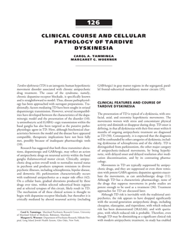 Clinical Course and Cellular Pathology of Tardive Dyskinesia