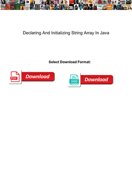 Declaring and Initializing String Array in Java