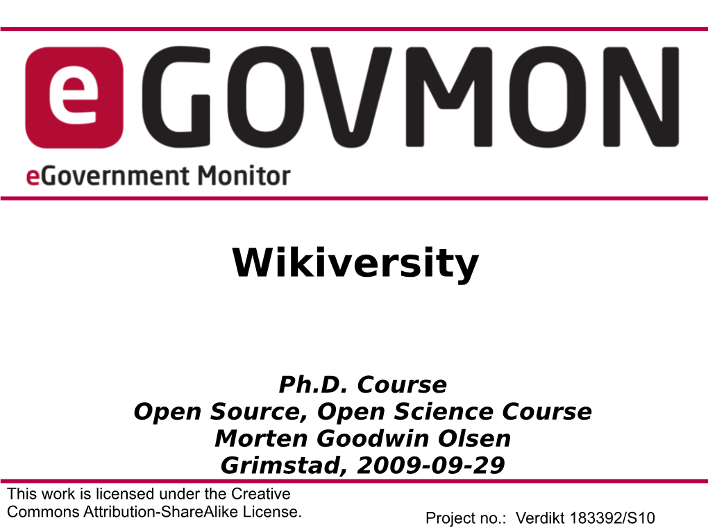 Wikiversity As