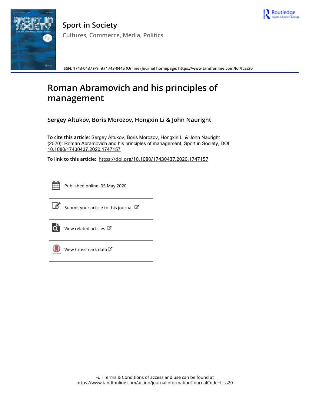 Roman Abramovich and His Principles of Management