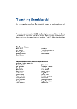 Teaching Stanislavski