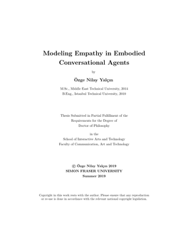 Modeling Empathy in Embodied Conversational Agents