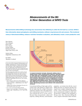Measurements at the Bit: a New Generation of MWD Tools