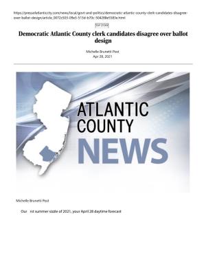Democratic Atlantic County Clerk Candidates Disagree Over Ballot Design